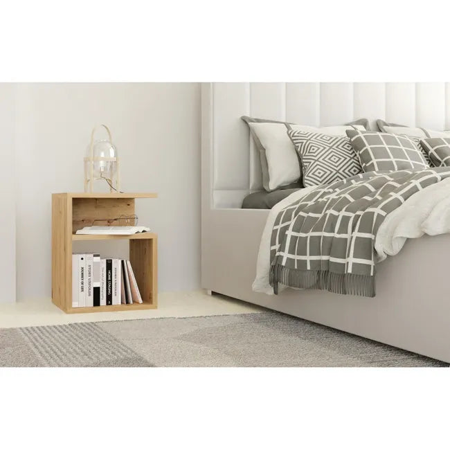 Comodino in legno massello stile minimalista