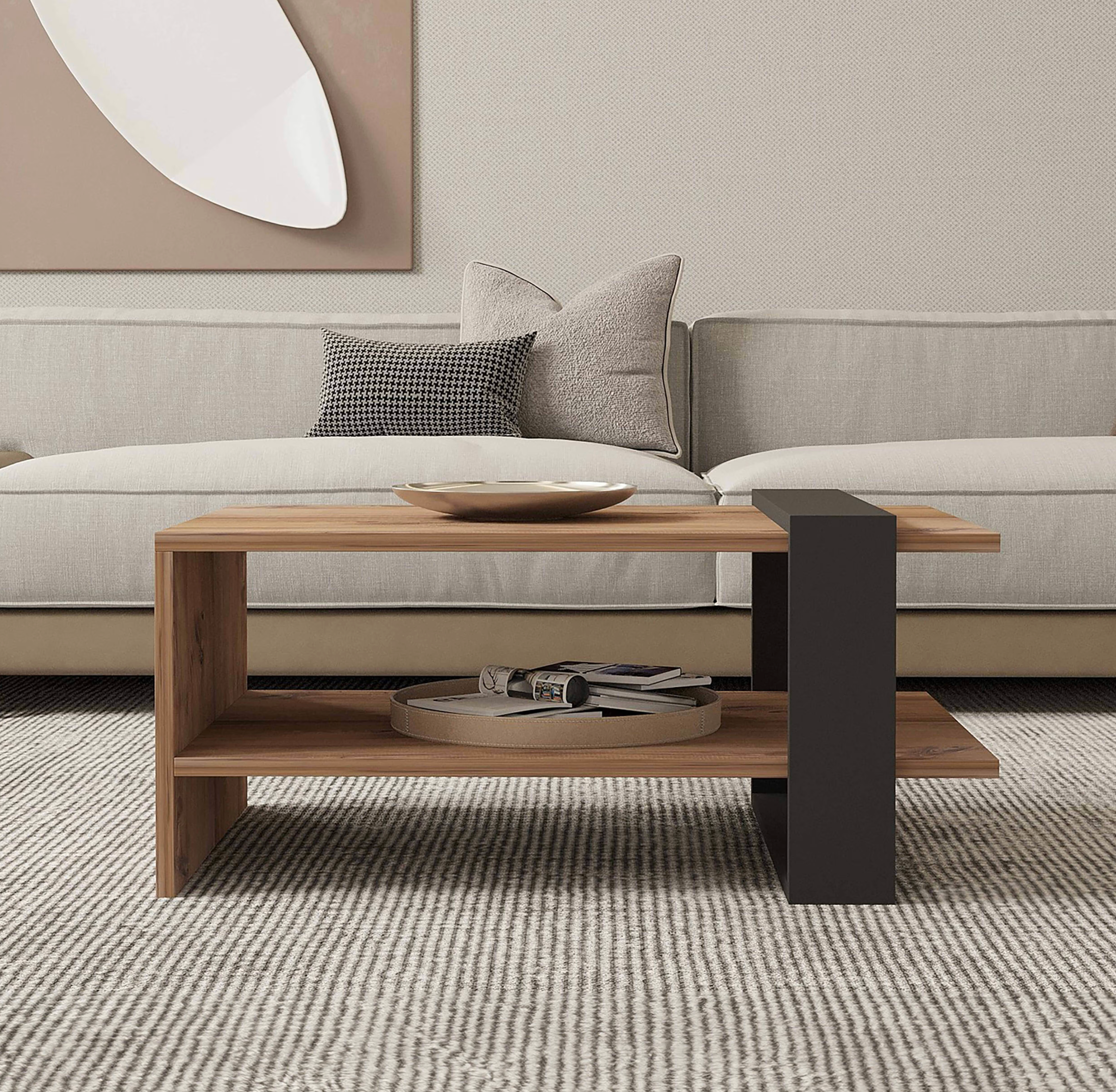 Tavolino Rettangolare Effetto Legno