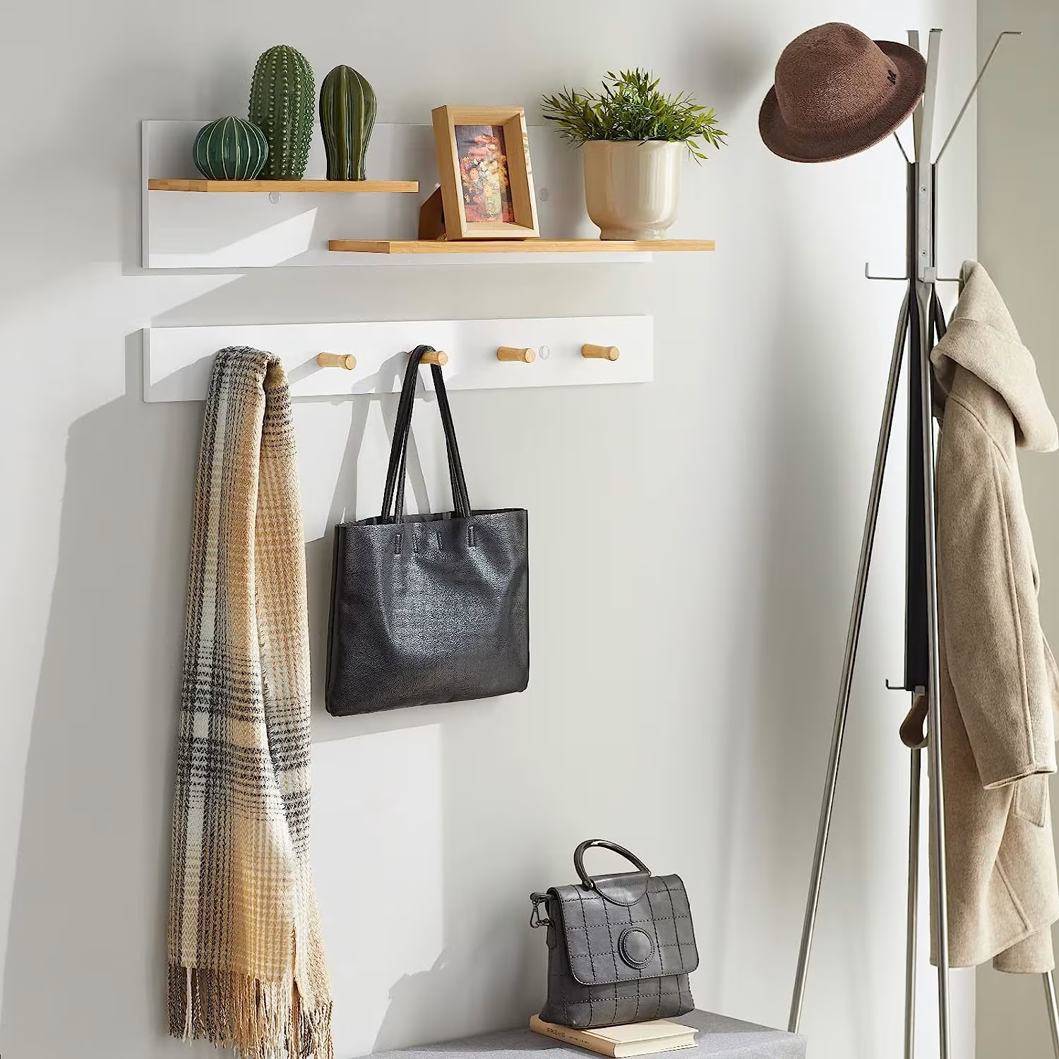 Appendiabiti a muro - bianco in mdf