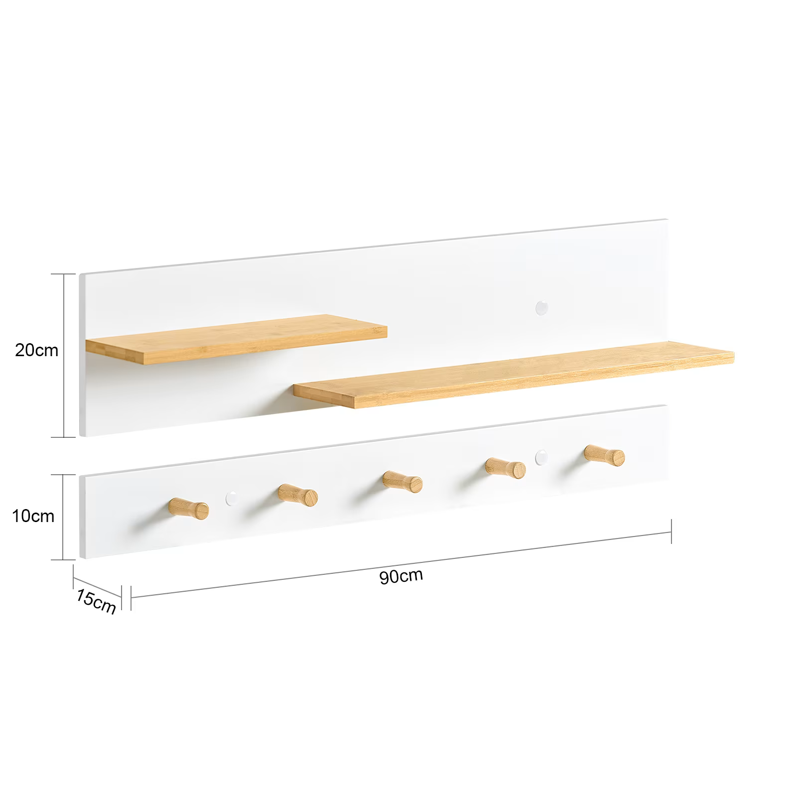 Appendiabiti a muro - bianco in mdf