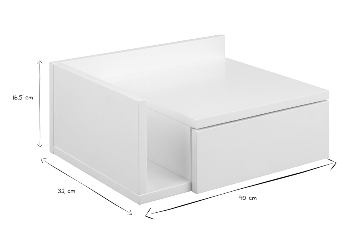 Comodino pensile con cassetto