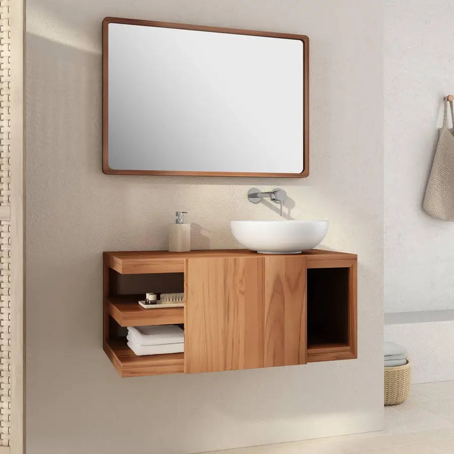 Mobile da bagno sospeso in legno