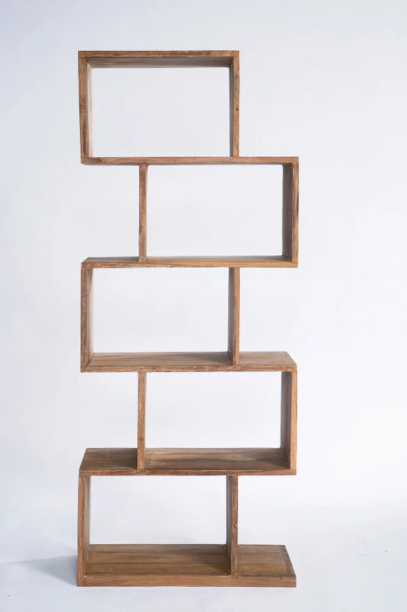 Libreria a Colonna Moderna in Legno con 5 Ripiani