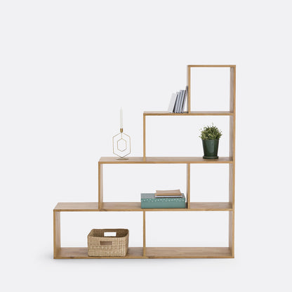 Libreria a scala in rovere massello