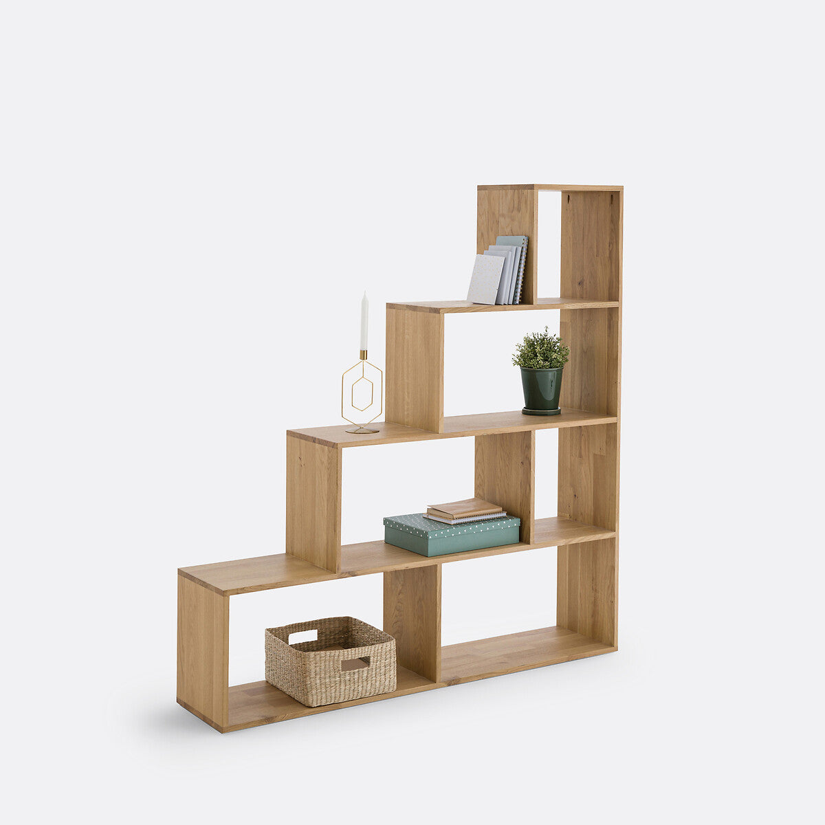 Libreria a scala in rovere massello